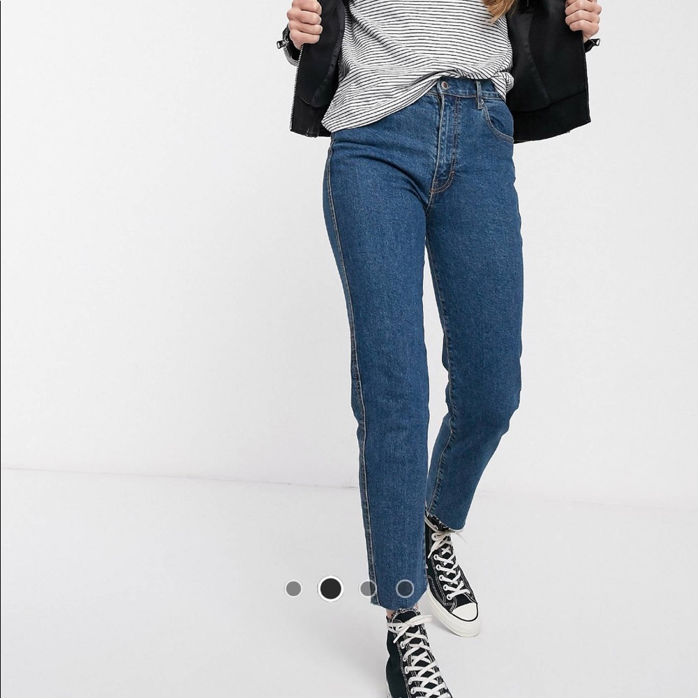 Pull&bear slim mom jeans in blue